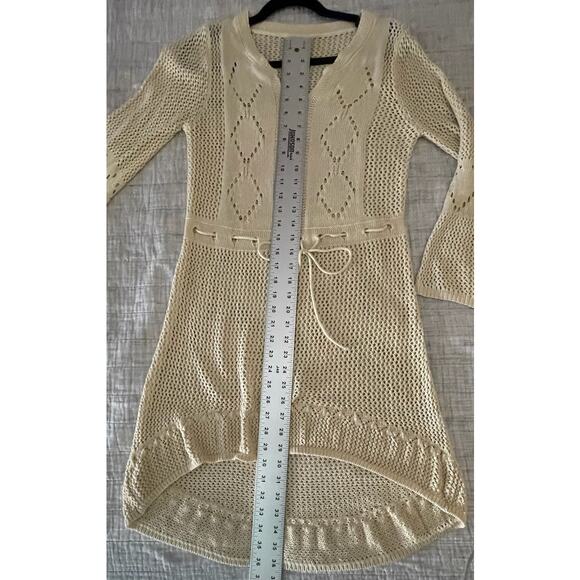 Women’s Boho Knit Bell Sleeve Dress - M  - Crochet Intricate One of a Kind - EUC - Picture 4 of 11